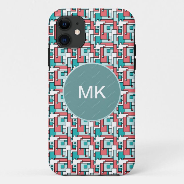 Funda De Case-Mate Para iPhone Patrón de ladrillo retro (Reverso)