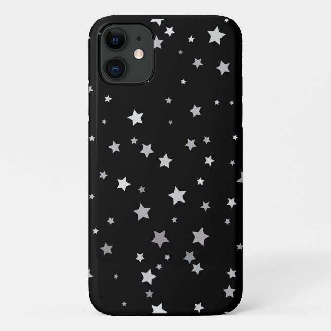 Funda De Case-Mate Para iPhone Patrón de las Estrellas de Plata Cuta | Cualquier  (Reverso)