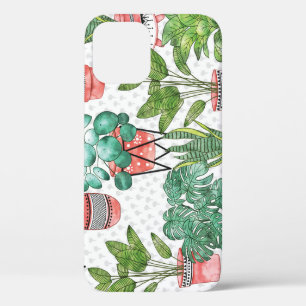 Funda Para iPhone 12 Patrón de las macetas de la planta de Cotta de Ter