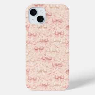 Funda Para iPhone 15 Mini Patrón de lazo coquette