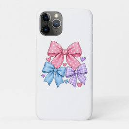 Funda Para iPhone 11 Pro Patrón de lazo de cinta lindo – Lazo rosa, azul y 