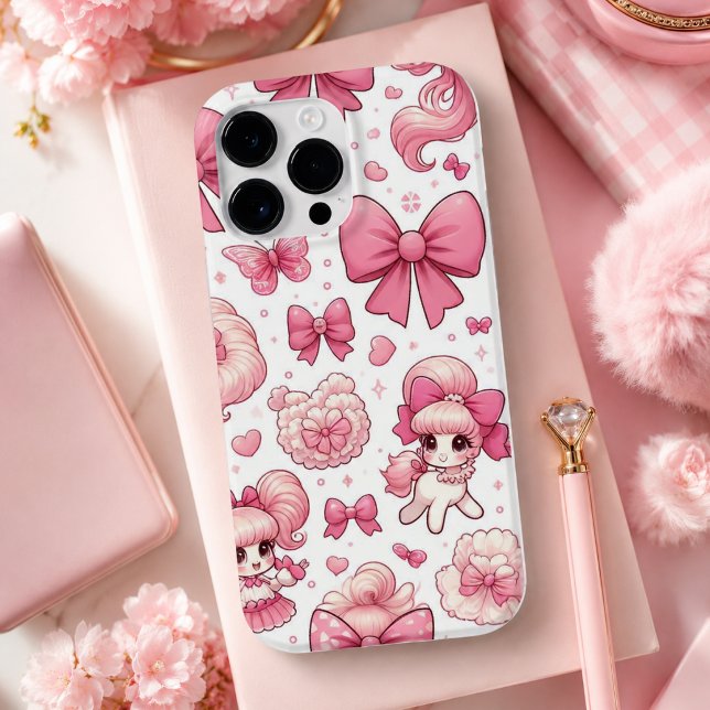 Funda De Case-Mate Para iPhone patrón de lazo y cereza (bow and cherry pattern Case-Mate iPhone case)