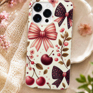 Funda Para iPhone 14 Pro Max De Case-Mate patrón de lazo y cereza 