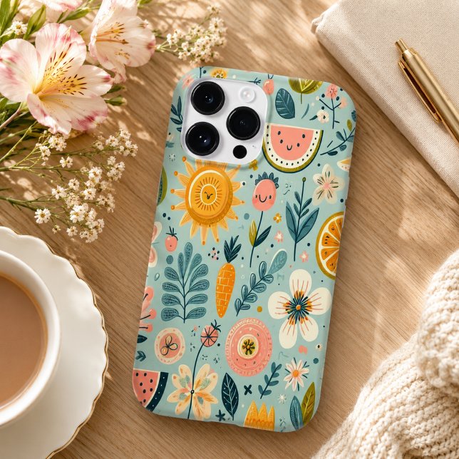 Funda De Case-Mate Para iPhone patrón de lazo y cereza  (bow and cherry pattern Case-Mate iPhone case)