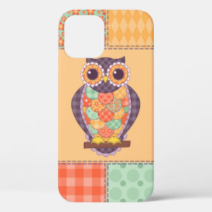 Funda Para iPhone 12 Patrón de lechuza sin foco. Fondo de cosecha