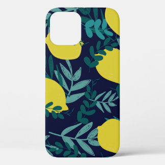 Funda Para iPhone 12 Patrón de lemas y hojas