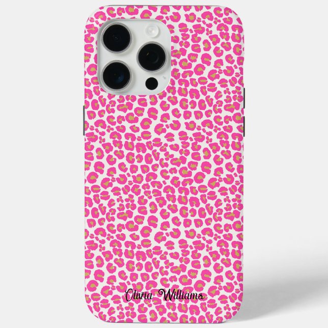 Funda De Case-Mate Para iPhone Patrón de Leopardo de oro rosado caliente (Reverso )