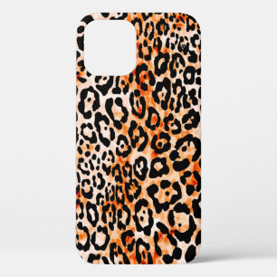Funda Para iPhone 12 Patrón de leopardo sin foco, prin animal de dibujo