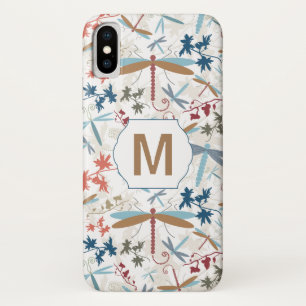 Funda Para iPhone X Patrón de libélula monográfica