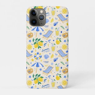 Funda Para iPhone 11 Pro Patrón de limón de verano italiano en la playa