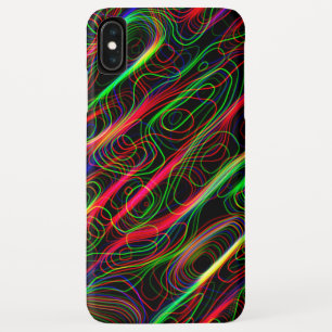 Funda Para iPhone XS Max Patrón de línea de curva multicolor neón -GUAY
