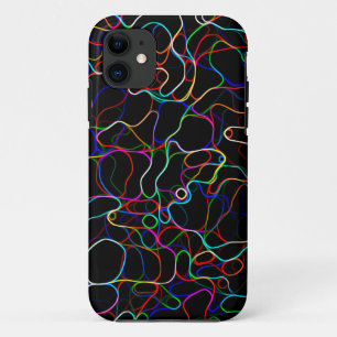 Funda Para iPhone 11 Patrón de línea de curva multicolor neón -GUAY