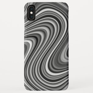 Funda Para iPhone XS Max Patrón de línea de curvas grises de color blanco y
