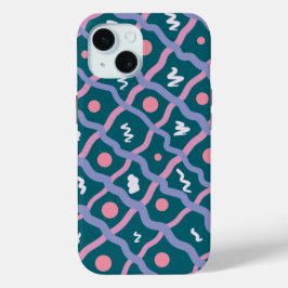 Funda Para iPhone 15 patrón de línea de pincel simple
