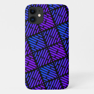 Funda Para iPhone 11 Patrón de línea morada, azul y negra