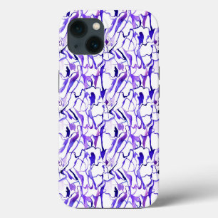 Funda Para iPhone 13 Patrón de líneas abstractas de acuarela violeta li