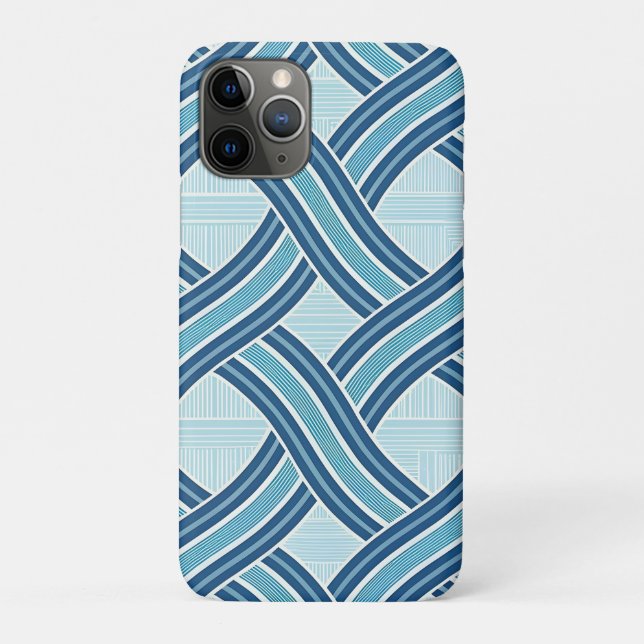 Funda De Case-Mate Para iPhone Patrón de líneas azules (Reverso)