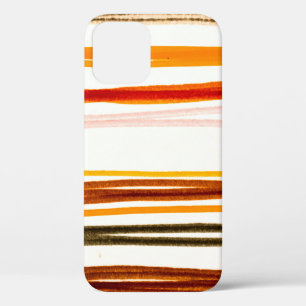Funda Para iPhone 12 Patrón de líneas blancas. Dibujo de tinta de banda