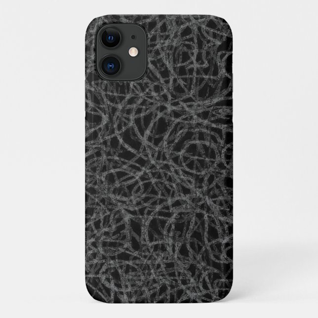 Funda De Case-Mate Para iPhone Patrón de líneas garabateadas negras (Reverso)