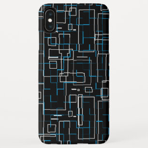 Funda Para iPhone XS Max Patrón de lino blanco y azul sobre negro