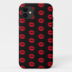 Funda Para iPhone 11 Patrón de los labios de besos rojos