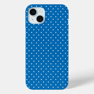 Funda Para iPhone 15 Mini Patrón de lunares blancos sobre amarillo mostaza A