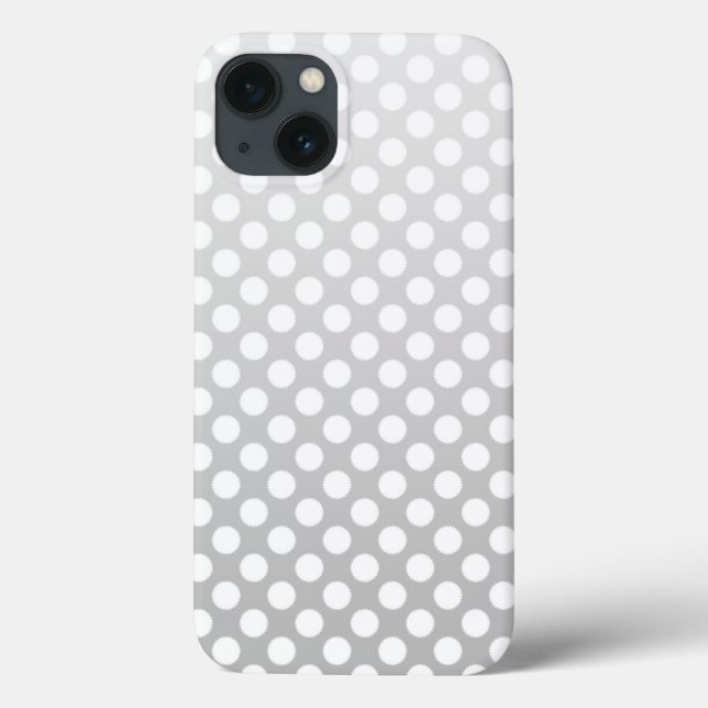Funda De Case-Mate Para iPhone Patrón de lunares gris plateado y blanco (Reverso)