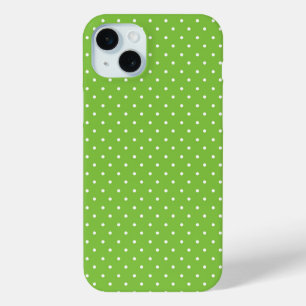 Funda Para iPhone 15 Mini Patrón de lunares lima brillante sin costuras