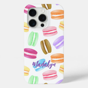 Funda Para iPhone 15 Pro patrón de macarons coloridos
