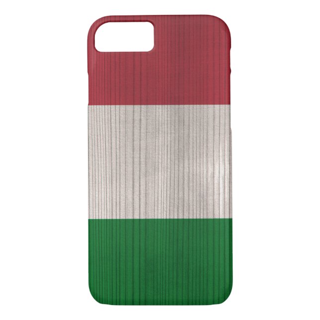 Funda De Case-Mate Para iPhone Patrón de madera con bandera italiana grabada (Reverso)