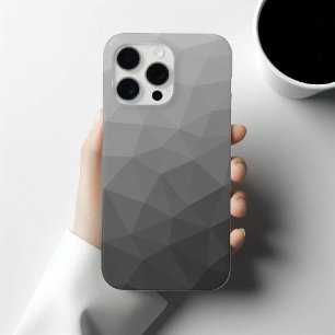 Funda Para iPhone 15 Pro Max Patrón de malla geométrica con gradiente gris clar