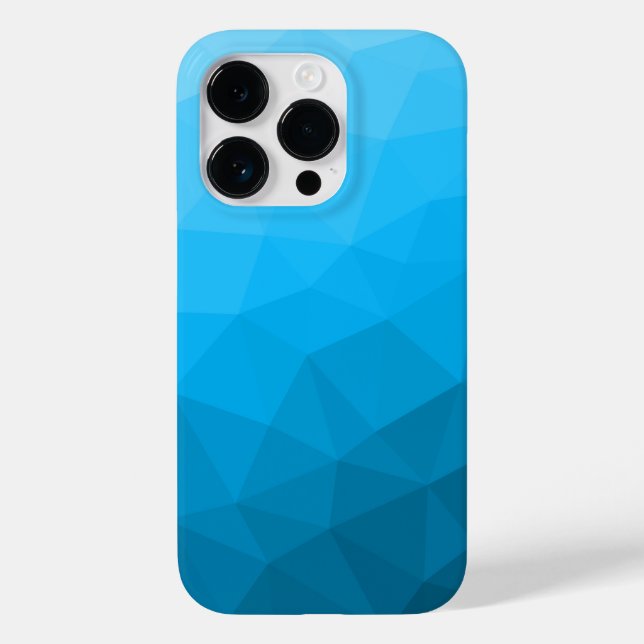 Funda De Case-Mate Para iPhone Patrón de malla geométrica de gradiente cian azul  (Reverso )