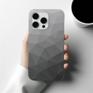 Funda Para iPhone 15 Pro Max Patrón de malla geométrica de gradiente gris claro