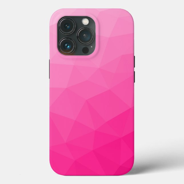 Funda De Case-Mate Para iPhone Patrón de malla geométrica de gradiente rosa calie (Reverso )