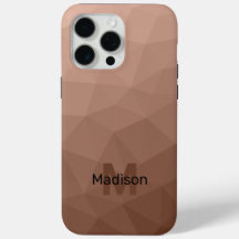 Patrón de malla geométrica Marrón Mocha Monograma
