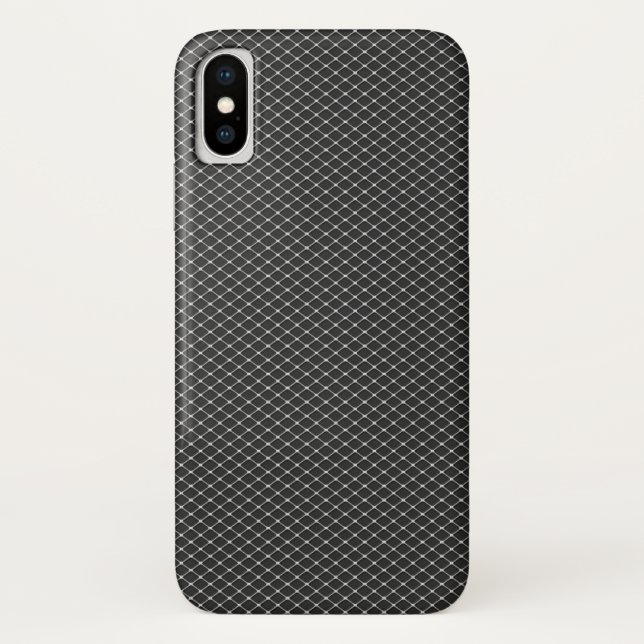 Funda De Case-Mate Para iPhone Patrón de malla Metalizado de plata fina (Reverso)