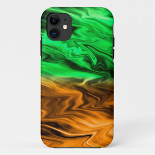 Funda Para iPhone 11 Patrón de manchas borrosas abstractas en verde nar