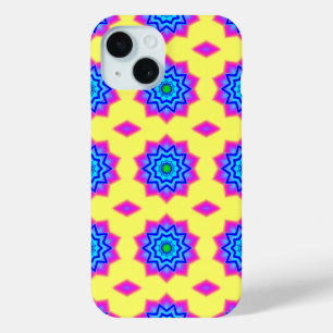 Funda Para iPhone 15 Patrón de mandala colorida sobre amarillo