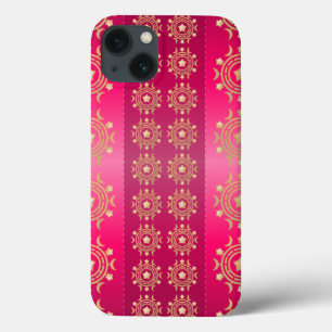 Funda Para iPhone 13 Patrón de Mandala Oriental de Fuchsia
