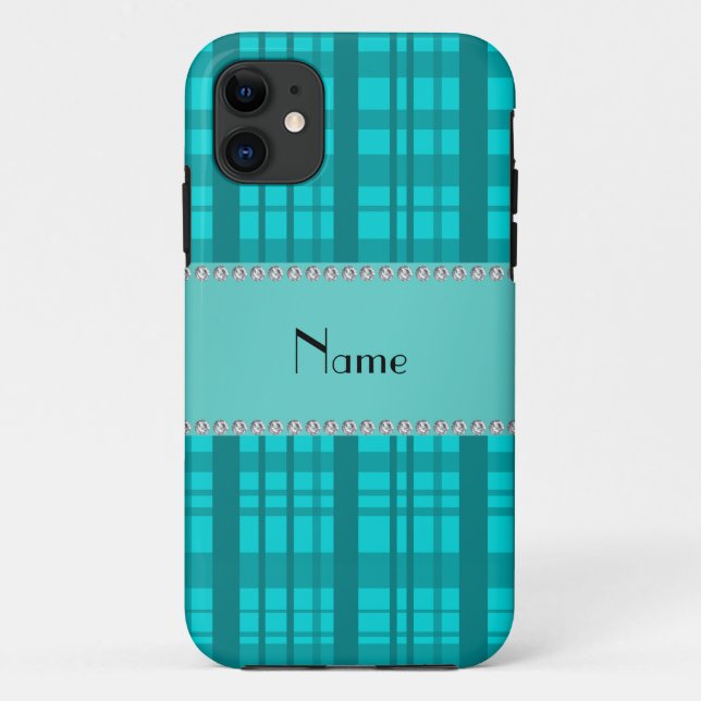 Funda De Case-Mate Para iPhone Patrón de manto turquesa de nombre personalizado (Reverso)