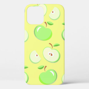 Funda Para iPhone 12 Patrón de manzanas vectorial verde