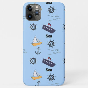 Funda Para iPhone 11 Pro Max Patrón de mar en azul