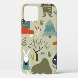 Funda Para iPhone 12 Patrón de marea vintage sin costura con animales t