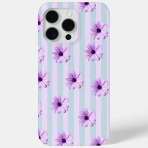 Funda Para iPhone 15 Pro Max Patrón de margarita azul y púrpura