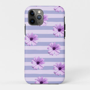 Funda Para iPhone 11 Pro Patrón de margarita azul y púrpura