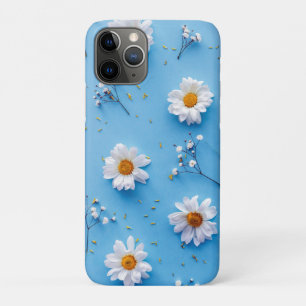 Funda Para iPhone 11 Pro Patrón de margarita floral - Azul claro