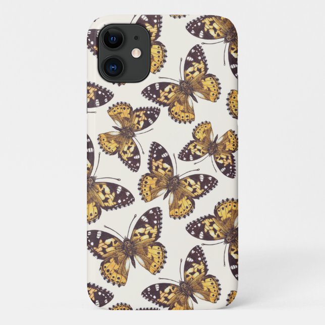 Funda De Case-Mate Para iPhone Patrón de mariposa de dama pintada (Reverso)