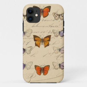 Funda Para iPhone 11 Patrón de mariposa de Moda francesa vintage