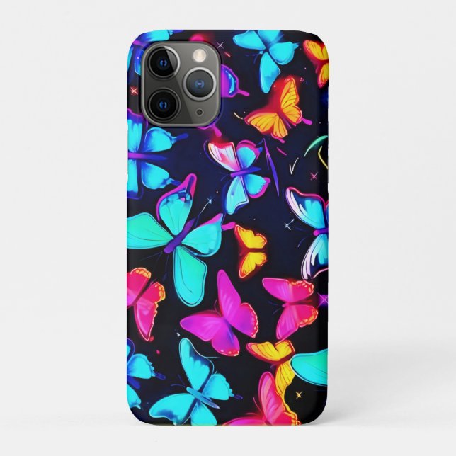 Funda De Case-Mate Para iPhone Patrón de Mariposa Neon (Reverso)