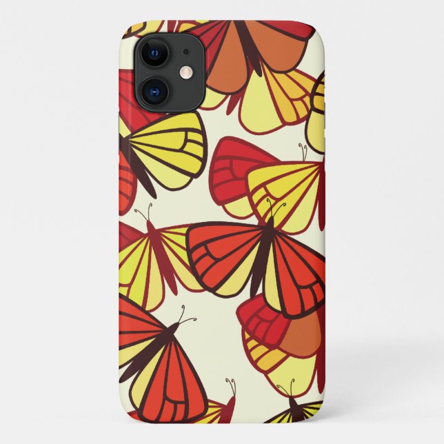 Funda De Case-Mate Para iPhone Patrón De Mariposa, Patrón De Mariposas, Rojo (Reverso)